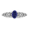 Lex & Lu Sterling Silver Created Sapphire & Diamond Ring LAL123665- 4 - Lex & Lu