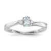 Lex & Lu Sterling Silver Aquamarine Birthstone Ring - Lex & Lu