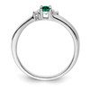 Lex & Lu Sterling Silver Created Emerald Birthstone Ring- 2 - Lex & Lu