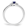 Lex & Lu Sterling Silver Created Blue Sapphire Birthstone Ring- 2 - Lex & Lu