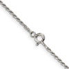 Lex & Lu Sterling Silver w/Rhodium 1.5mm D/C Rope Chain Necklace- 3 - Lex & Lu