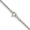 Lex & Lu Sterling Silver w/Rhodium 1.7mm D/C Rope Chain Necklace- 4 - Lex & Lu