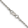 Lex & Lu Sterling Silver w/Rhodium 1.75mm D/C Rope Chain Necklace- 4 - Lex & Lu
