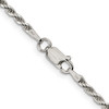 Lex & Lu Sterling Silver w/Rhodium 2.25mm D/C Rope Chain Necklace- 4 - Lex & Lu