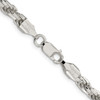 Lex & Lu Sterling Silver 5.75mm D/C Rope Chain Bracelet or Necklace- 3 - Lex & Lu