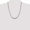 Lex & Lu Sterling Silver 10.25mm D/C Rope Chain Necklace- 5 - Lex & Lu