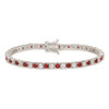 Lex & Lu Sterling Silver Red and White CZ Bracelet 7'' - 4 - Lex & Lu