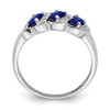 Lex & Lu Sterling Silver w/Rhodium Sapphire & Diamond Ring- 2 - Lex & Lu