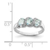 Lex & Lu Sterling Silver w/Rhodium Aqua & Diamond Ring LAL123745- 4 - Lex & Lu