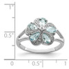 Lex & Lu Sterling Silver w/Rhodium Aquamarine Diamond Ring LAL123749- 4 - Lex & Lu