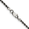 Lex & Lu Sterling Silver Ruthenium 2.3mm Rope Chain Necklace- 3 - Lex & Lu