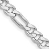 Lex & Lu Sterling Silver w/Rhodium 5.25mm Figaro Chain Bracelet or Necklace - Lex & Lu