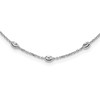 Lex & Lu Sterling Silver D/C Beaded Necklace - Lex & Lu