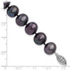 Lex & Lu Sterling Silver 10-11mm Black Egg Shape FWC Pearl Bracelet or Necklace- 5 - Lex & Lu