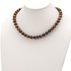 Lex & Lu 10-10.5mm Smooth Beaded Tiger Eye Necklace 18'' - 3 - Lex & Lu