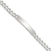 Lex & Lu Sterling Silver Polished Engravable Curb Link ID Bracelet LAL123892 - Lex & Lu