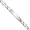 Lex & Lu Sterling Silver Polished Engravable Figaro Link ID Bracelet LAL123922 - Lex & Lu