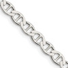 Lex & Lu Sterling Silver 4.75mm Polished Flat Anchor Chain Bracelet or Necklace - Lex & Lu