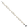 Lex & Lu Sterling Silver Majestik 12-13mm White Shell Bead Bracelet- 2 - Lex & Lu