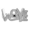 Lex & Lu Sterling Silver & CZ Brilliant Embers Polished Love Ring- 5 - Lex & Lu