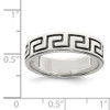 Lex & Lu Sterling Silver Antiqued Greek Key Ring- 3 - Lex & Lu
