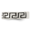 Lex & Lu Sterling Silver Antiqued Greek Key Ring- 4 - Lex & Lu