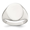 Lex & Lu Sterling Silver 17x13mm Closed Back Signet Ring - Lex & Lu