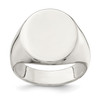 Lex & Lu Sterling Silver 19x16mm Closed Back Signet Ring - Lex & Lu