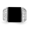 Lex & Lu Sterling Silver Onyx Men's Ring- 5 - Lex & Lu