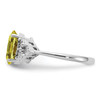 Lex & Lu Sterling Silver Diamond & Lemon Quartz Ring- 4 - Lex & Lu