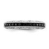 Lex & Lu Sterling Silver Black and White Diamond Ring LAL124962- 4 - Lex & Lu