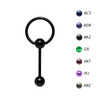 Lex & Lu Titanium Straight Barbell Tongue Ring w/Enslaved End 14 Thru 10 Gauge-2-Lex & Lu