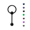 Lex & Lu Titanium Straight Barbell Tongue Ring w/Enslaved End 14 Thru 10 Gauge-Lex & Lu