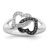 Lex & Lu Sterling Silver Black & White Diamond Ring LAL125010 - Lex & Lu