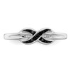 Lex & Lu Sterling Silver Black & White Diamond Ring LAL125011- 4 - Lex & Lu