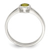 Lex & Lu Sterling Silver Lime Green Round Bezel CZ Ring- 2 - Lex & Lu