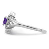 Lex & Lu Sterling Silver Diamond & Amethyst Ring LAL125061- 4 - Lex & Lu