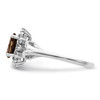 Lex & Lu Sterling Silver Diamond & Smoky Quartz Ring LAL125063- 3 - Lex & Lu