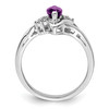 Lex & Lu Sterling Silver Diamond & Amethyst Ring LAL125067- 2 - Lex & Lu