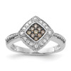 Lex & Lu Sterling Silver Champagne Diamond & Small D/S Ring - Lex & Lu