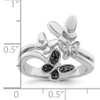 Lex & Lu Sterling Silver White & Black Diamond Butterfly Ring- 5 - Lex & Lu