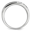 Lex & Lu Sterling Silver Black Diamond Men's Band Ring- 2 - Lex & Lu