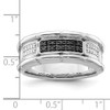 Lex & Lu Sterling Silver White & Black Diamond Men's Ring LAL125174- 5 - Lex & Lu