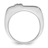 Lex & Lu Sterling Silver w/Rhodium Blk & White Diamond Men's Ring LAL125175- 2 - Lex & Lu
