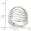 Lex & Lu Sterling Silver Polished Wave Ring- 3 - Lex & Lu