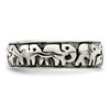 Lex & Lu Sterling Silver Polished and Antiqued Elephants Ring- 3 - Lex & Lu