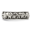 Lex & Lu Sterling Silver Polished and Antiqued Elephants Ring- 5 - Lex & Lu
