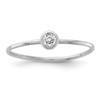 Lex & Lu Sterling Silver w/Rhodium Polished CZ Circle Ring - Lex & Lu