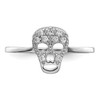 Lex & Lu Sterling Silver w/Rhodium CZ Skull Ring- 4 - Lex & Lu