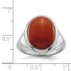 Lex & Lu Sterling Silver w/Rhodium Red Agate Ring LAL125239- 4 - Lex & Lu